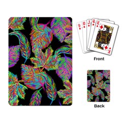 Autumn Pattern Dried Leaves Playing Cards Single Design by Simbadda