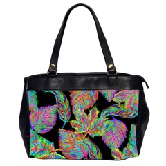 Autumn Pattern Dried Leaves Oversize Office Handbag (2 Sides) by Simbadda