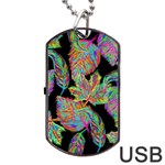 Autumn Pattern Dried Leaves Dog Tag USB Flash (Two Sides) Front