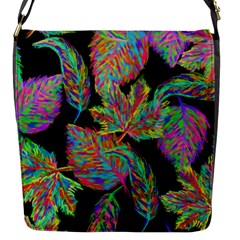 Autumn Pattern Dried Leaves Flap Closure Messenger Bag (s) by Simbadda