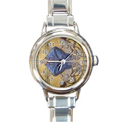 Mosaic Painting Glass Decoration Round Italian Charm Watch by Simbadda