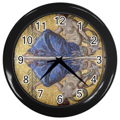 Mosaic Painting Glass Decoration Wall Clock (black) by Simbadda