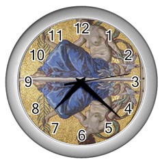 Mosaic Painting Glass Decoration Wall Clock (silver) by Simbadda