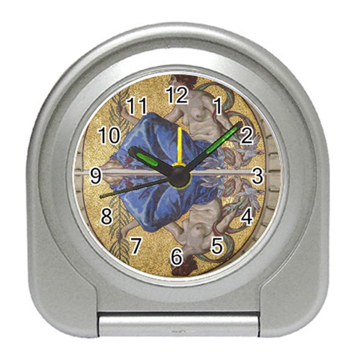 Mosaic Painting Glass Decoration Travel Alarm Clock