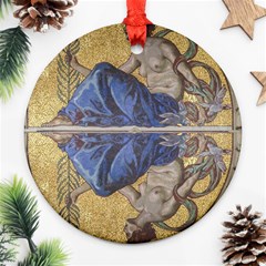 Mosaic Painting Glass Decoration Round Ornament (two Sides) by Simbadda