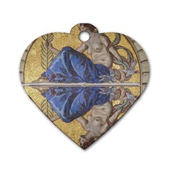 Mosaic Painting Glass Decoration Dog Tag Heart (two Sides) by Simbadda