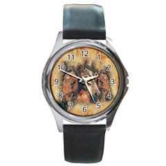 Head Horse Animal Vintage Round Metal Watch by Simbadda