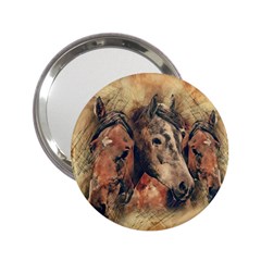 Head Horse Animal Vintage 2 25  Handbag Mirrors by Simbadda