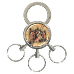 Head Horse Animal Vintage 3-ring Key Chains by Simbadda