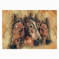 Head Horse Animal Vintage Large Glasses Cloth (2-side) by Simbadda