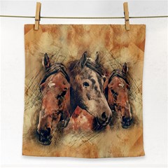 Head Horse Animal Vintage Face Towel by Simbadda