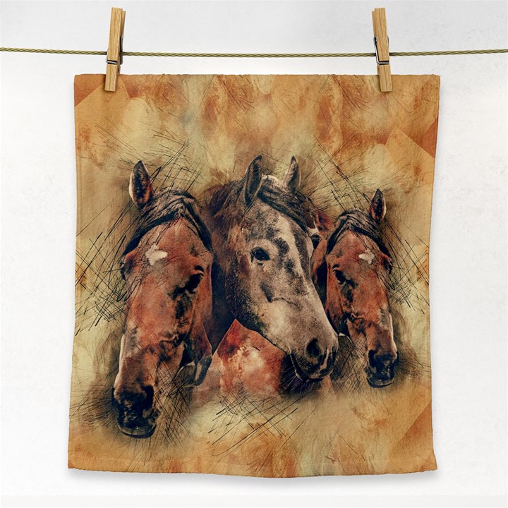 Head Horse Animal Vintage Face Towel