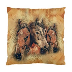 Head Horse Animal Vintage Standard Cushion Case (two Sides) by Simbadda