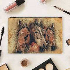 Head Horse Animal Vintage Cosmetic Bag (large) by Simbadda