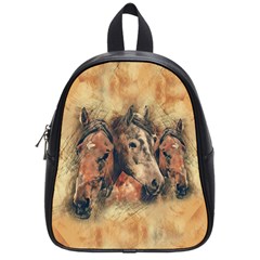 Head Horse Animal Vintage School Bag (small) by Simbadda