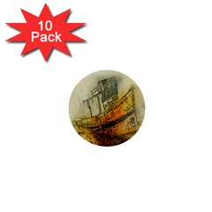 Boat Old Fisherman Mar Ocean 1  Mini Buttons (10 Pack)  by Simbadda