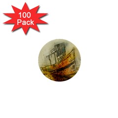 Boat Old Fisherman Mar Ocean 1  Mini Buttons (100 Pack)  by Simbadda