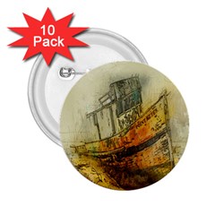 Boat Old Fisherman Mar Ocean 2 25  Buttons (10 Pack)  by Simbadda