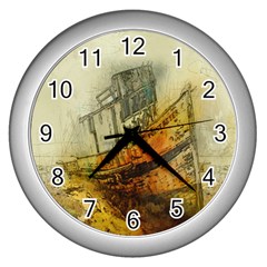 Boat Old Fisherman Mar Ocean Wall Clock (silver) by Simbadda