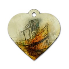 Boat Old Fisherman Mar Ocean Dog Tag Heart (two Sides) by Simbadda