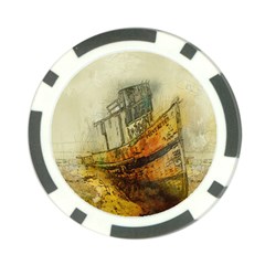 Boat Old Fisherman Mar Ocean Poker Chip Card Guard (10 Pack) by Simbadda