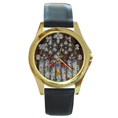 St Martins In The Bullring Birmingham Round Gold Metal Watch by Simbadda