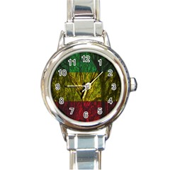 Rasta Forest Rastafari Nature Round Italian Charm Watch by Simbadda