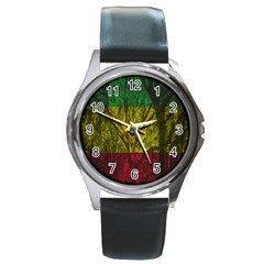 Rasta Forest Rastafari Nature Round Metal Watch by Simbadda