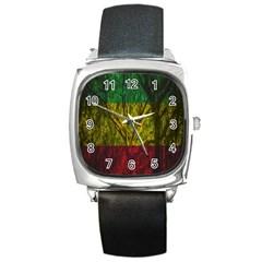 Rasta Forest Rastafari Nature Square Metal Watch by Simbadda