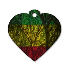 Rasta Forest Rastafari Nature Dog Tag Heart (two Sides) by Simbadda