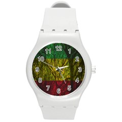 Rasta Forest Rastafari Nature Round Plastic Sport Watch (m) by Simbadda