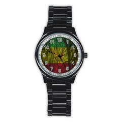 Rasta Forest Rastafari Nature Stainless Steel Round Watch by Simbadda