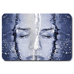 Girl Water Natural Hair Wet Bath Large Doormat  by Simbadda