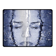 Girl Water Natural Hair Wet Bath Double Sided Fleece Blanket (small)  by Simbadda