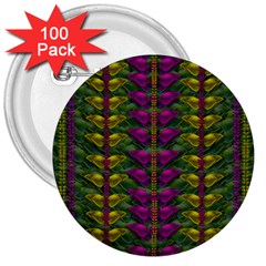 Butterfly Liana Jungle And Full Of Leaves Everywhere 3  Buttons (100 Pack)  by pepitasart