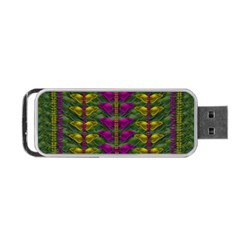 Butterfly Liana Jungle And Full Of Leaves Everywhere Portable Usb Flash (one Side) by pepitasart