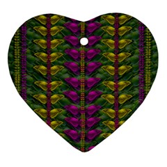 Butterfly Liana Jungle And Full Of Leaves Everywhere Ornament (heart) by pepitasart