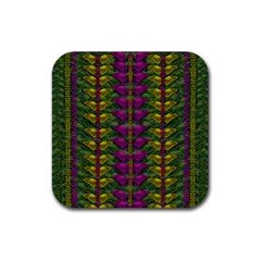 Butterfly Liana Jungle And Full Of Leaves Everywhere Rubber Coaster (square)  by pepitasart