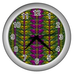 Butterfly Liana Jungle And Full Of Leaves Everywhere Wall Clock (silver) by pepitasart