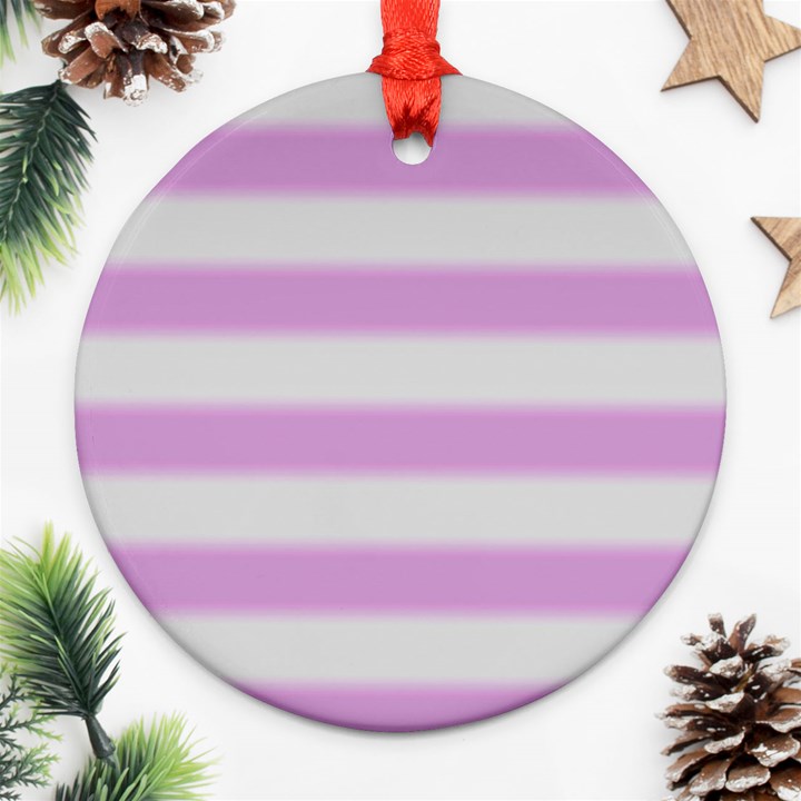 Bold Stripes Soft Pink Pattern Ornament (Round)