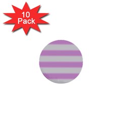 Bold Stripes Soft Pink Pattern 1  Mini Buttons (10 Pack)  by BrightVibesDesign