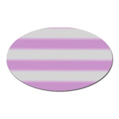 Bold Stripes Soft Pink Pattern Oval Magnet by BrightVibesDesign