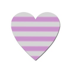 Bold Stripes Soft Pink Pattern Heart Magnet by BrightVibesDesign