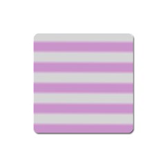 Bold Stripes Soft Pink Pattern Square Magnet