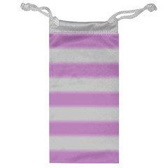 Bold Stripes Soft Pink Pattern Jewelry Bag by BrightVibesDesign