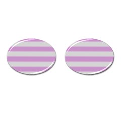 Bold Stripes Soft Pink Pattern Cufflinks (oval) by BrightVibesDesign