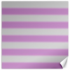 Bold Stripes Soft Pink Pattern Canvas 12  X 12  by BrightVibesDesign