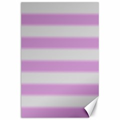 Bold Stripes Soft Pink Pattern Canvas 24  X 36  by BrightVibesDesign