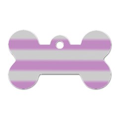 Bold Stripes Soft Pink Pattern Dog Tag Bone (two Sides) by BrightVibesDesign