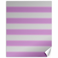 Bold Stripes Soft Pink Pattern Canvas 11  X 14  by BrightVibesDesign